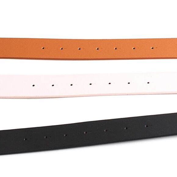 Belt Vegan Leather Camel Tan NEW 27"-35" Gold Tone Double Heart Total 40" - Picture 6 of 9